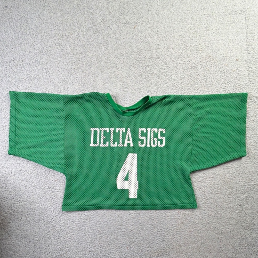 VTG K-Knit Delta Sigma Phi ΔΣΦ Delta Sigs #4 Mesh Football Jersey S Made In USA